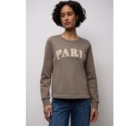 Sweatshirt STREET ONE, Damen, Gr. 36, light terra mocha, Sweatware, Obermaterial: 60% Baumwolle, 40% Polyester, bedruckt, lässig geschnitten hüftbedeckend, Rundhals, Bündchen, Sweatshirts Sweatshirt,