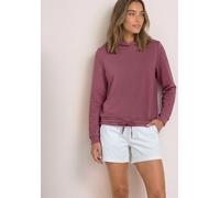 Sweatshirt STREET ONE, Damen, Gr. 36, lila (schwarz clouded blush), Sweatware, 60% Baumwolle, 40% Polyester, unifarben, comfort fit, ohne Ausschnitt, Bündchen, Sweatshirts Sweatshirt, mit Kapuze (2479