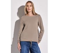 Sweatshirt STREET ONE, Damen, Gr. 38, beige (light mocha beige), Sweatware, 60% Baumwolle, 40% Polyester, unifarben, gerade, Rundhals, Bündchen, Sweatshirts Sweatshirt, im soften Baumwoll-Mix (5196113