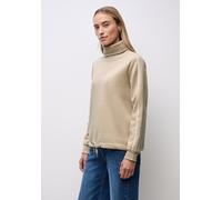 Sweatshirt STREET ONE, Damen, Gr. 38, sanded beige, Sweatware, 60% Baumwolle, 40% Polyester, unifarben, comfort fit, U-Boot-Ausschnitt, elastischer Bund, Sweatshirts, mit Stehkragen (43872838-38) sand