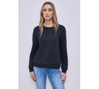 Sweatshirt STREET ONE, Damen, Gr. 38, shadowed navy, Sweatshirts Sweatshirt, mit Rundhalsausschnitt (59154758-38) shadowed navy