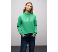 Sweatshirt STREET ONE, Damen, Gr. 40, arcadia grün, Sweatware, Obermaterial: 46% Modal, 46% Polyester, 8% Elasthan, unifarben, bequem hüftbedeckend, Rundhals, Bündchen, Sweatshirts Sweatshirt, mit Ste