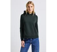 Sweatshirt STREET ONE, Damen, Gr. 40, evernight grün, Sweatware, 60% Baumwolle, 40% Polyester, unifarben, normal, ohne Ausschnitt, Bündchen, Sweatshirts Sweatshirt, mit Kapuze (81876636-40) evernight