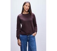 Sweatshirt STREET ONE, Damen, Gr. 40, jazz berry, Sweatware, 60% Baumwolle, 40% Polyester, unifarben, normal, Rundhals, Bündchen, Sweatshirts, mit Tunnelzug am Saum (36747419-40) jazz berry
