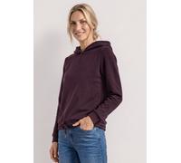 Sweatshirt STREET ONE, Damen, Gr. 40, lila (rustic rouge), Sweatware, 60% Baumwolle, 40% Polyester, unifarben, comfort fit, ohne Ausschnitt, Bündchen, Sweatshirts Sweatshirt, mit Kapuze (97090614-40)