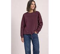 Sweatshirt STREET ONE, Damen, Gr. 40, lila (rustic rouge), Sweatware, 65% Baumwolle, 35% Polyester, unifarben, comfort fit, Rundhals, Bündchen, Sweatshirts Sweatshirt, mit Rundhalsausschnitt, Topselle