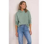 Sweatshirt STREET ONE, Damen, Gr. 42, grün (eucalyptus grün), Sweatware, 60% Baumwolle, 40% Polyester, unifarben, comfort fit, ohne Ausschnitt, Bündchen, Sweatshirts Sweatshirt, mit Kapuze (12663212-4