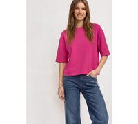 Sweatshirt STREET ONE, Damen, Gr. 42, pink (magenta dream), Sweatware, 65% Baumwolle, 35% Polyester, unifarben, comfort fit, Rundhals, normaler Saum, Sweatshirts Sweatshirt, mit Rundhalsausschnitt (37
