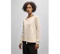Sweatshirt STREET ONE, Damen, Gr. 44, beige (soft beige), Sweatware, 60% Baumwolle, 40% Polyester, unifarben, gerade, Rundhals, Bündchen, Sweatshirts Sweatshirt, im soften Baumwoll-Mix (57438456-44) s