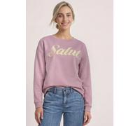 Sweatshirt STREET ONE, Damen, Gr. 44, rosa (quiet rose), Sweatware, 60% Baumwolle, 40% Polyester, unifarben, comfort fit, Rundhals, Bündchen, Sweatshirts Sweatshirt, mit Artwork (63562164-44) quiet ro
