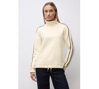 Sweatshirt STREET ONE, Damen, Gr. 44, soft beige, Sweatware, 60% Baumwolle, 40% Polyester, unifarben, comfort fit, U-Boot-Ausschnitt, elastischer Bund, Sweatshirts Sweatshirt, mit Stehkragen (98008218