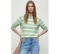 Sweatshirt STREET ONE, Damen, Gr. 46, pale mint grün, Sweatware, 83% Baumwolle, 17% Polyester, gestreift, normal, Rundhals, Rippbündchen, Sweatshirts Sweatshirt, im Streifen-Design (63280315-46) pale