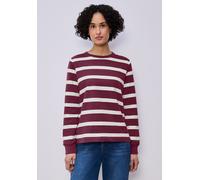 Sweatshirt STREET ONE, Damen, Gr. 46, schwarz clouded blush, Sweatware, 83% Baumwolle, 17% Polyester, gestreift, normal, Rundhals, Rippbündchen, Sweatshirts Sweatshirt, im Streifen-Design (57664147-46