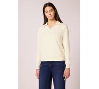 Sweatshirt STREET ONE, Damen, Gr. 46, soft beige, Sweatware, 85% Baumwolle, 15% Polyester, unifarben, comfort fit, hoch geschlossener Ausschnitt, Bündchen, Sweatshirts Sweatshirt, mit Kragen (87225359