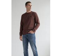 Sweatshirt STREET ONE MEN, Herren, Gr. L (42), braun (maroon braun), Sweatware, 80% Baumwolle, 20% Polyester, unifarben, comfort fit, Rundhals, Bündchen, Sweatshirts Sweatshirt, in Unifarbe (30161954-