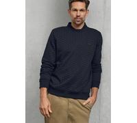Sweatshirt STREET ONE MEN, Herren, Gr. L (42), schwarz ink blau, Sweatware, 80% Baumwolle, 20% Polyester, Strukturmuster, normal, Rundhals, Rippbündchen, Sweatshirts Sweatshirt, Rundhalsausschnitt (35