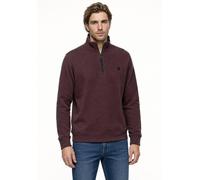 Sweatshirt STREET ONE MEN, Herren, Gr. M (40), braun (maroon braun), Sweatware, 60% Baumwolle, 40% Polyester, unifarben, normal, hoch geschlossener Ausschnitt, Bündchen, Sweatshirts Sweatshirt, mit St