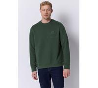 Sweatshirt STREET ONE MEN, Herren, Gr. M (40), grün (soft olive grün), Sweatware, 80% Baumwolle, 20% Polyester, unifarben, normal, Rundhals, Rippbündchen, Sweatshirts Sweatshirt, im soften Baumwoll-Mi