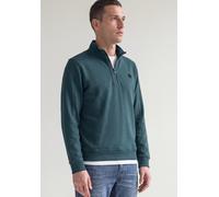 Sweatshirt STREET ONE MEN, Herren, Gr. S (38), grün (schwarz fjord blau), Sweatware, 80% Baumwolle, 20% Polyester, unifarben, normal, hoch geschlossener Ausschnitt, abgesteppt, Sweatshirts Sweatshirt,