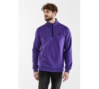 Sweatshirt STREET ONE MEN, Herren, Gr. XL44, lila (ultra violet), Web, 80% Baumwolle, 20% Polyester, unifarben, gerade, ohne Ausschnitt, Rippbündchen, Sweatshirts, mit Stehkragen (97095302-XL) ultra v