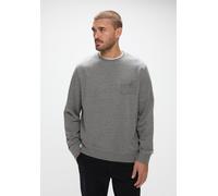 Sweatshirt STREET ONE MEN, Herren, Gr. XXL (46), grau (metal grau melange), Sweatware, 80% Baumwolle, 20% Polyester, unifarben, normal, Rundhals, Rippbündchen, Sweatshirts Sweatshirt, im soften Baumwo