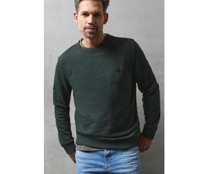 Sweatshirt STREET ONE MEN, Herren, Gr. XXL (46), grün (sea grün), Sweatware, 80% Baumwolle, 20% Polyester, Strukturmuster, normal, Rundhals, Rippbündchen, Sweatshirts Sweatshirt, Rundhalsausschnitt (3