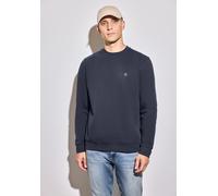 Sweatshirt STREET ONE MEN, Herren, Gr. XXL46, blau (night blau), Sweatware, 70% Baumwolle, 30% Polyester, unifarben, normal, Rundhals, Rippbündchen, Sweatshirts Sweatshirt, im soften Baumwoll-Mix (824