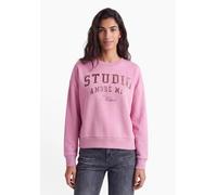 Sweatshirt STREET ONE STUDIO, Damen, Gr. 36, rosa (pearly rose), Sweatware, 65% Baumwolle, 35% Polyester, unifarben, comfort fit, Rundhals, Rippbündchen, Sweatshirts Sweatshirt, Folienprint (54941562-