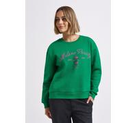 Sweatshirt STREET ONE STUDIO, Damen, Gr. 40, bold grün, Sweatware, 60% Baumwolle, 40% Polyester, bedruckt, normal, Rundhals, elastischer Bund, Sweatshirts Sweatshirt, mit Wording (96262262-40) bold gr