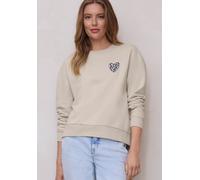 Sweatshirt STREET ONE STUDIO, Damen, Gr. 40, stone sand, Sweatware, Obermaterial: 60% Baumwolle, 40% Polyester, unifarben, loose fit, Rundhals, Bündchen, Sweatshirts Sweatshirt, in Loose Shape (380531