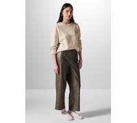 Sweatshirt STREET ONE STUDIO, Damen, Gr. 44, beige (cream beige), Sweatware, 65% Baumwolle, 35% Polyester, bedruckt, normal, Rundhals, Bündchen, Sweatshirts Sweatshirt, im soften Baumwoll-Mix (4029792