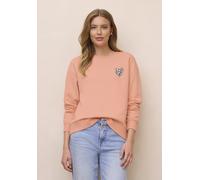 Sweatshirt STREET ONE STUDIO, Damen, Gr. 44, soft tangurine, Sweatware, Obermaterial: 60% Baumwolle, 40% Polyester, unifarben, loose fit, Rundhals, Bündchen, Sweatshirts Sweatshirt, in Loose Shape (86