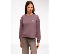 Sweatshirt STREET ONE STUDIO, Damen, Gr. 46, hazy rose, Sweatware, 60% Baumwolle, 40% Polyester, unifarben mit Farbeinsatz, normal, Rundhals, Rippbündchen, Sweatshirts Sweatshirt, Feinstrick (99509452