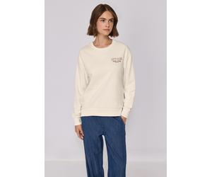 Sweatshirt STREET ONE STUDIO, Damen, Gr. 46, soft beige, Sweatware, 65% Baumwolle, 35% Polyester, unifarben, loose fit, Rundhals, elastischer Bund, Sweatshirts Sweatshirt, im soften Baumwoll-Mix (6199