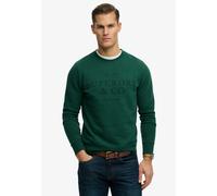 Sweatshirt SUPERDRY "1954 COMPANY RELAXED SWEAT", Herren, Gr. XL, grün (varsity grün), angeraute Sweatware, Obermaterial: 60% Baumwolle, 40% Polyester, unifarben, relaxed fit normal, Rundhals, Rippbün
