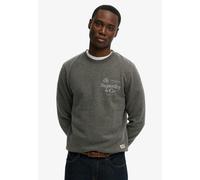 Sweatshirt SUPERDRY "1954 COMPANY RELAXED SWEAT", Herren, Gr. XXL, grau (light charcoal marl), angeraute Sweatware, Obermaterial: 60% Baumwolle, 40% Polyester, meliert, relaxed fit normal, Rundhals, R