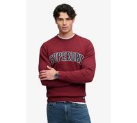 Sweatshirt SUPERDRY "ATHLETIC APPLIQUE RELAXED CREW", Herren, Gr. L, rot (deep ruby), Sweatshirts Sweatshirt, Baumwollmischung, relaxed fit (38129115-L) deep ruby