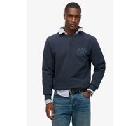 Sweatshirt SUPERDRY "ATHLETIC ESS CREW", Herren, Gr. XL, eclipse navy, angeraute Sweatware, Obermaterial: 100% Baumwolle, bedruckt, modisch, loose fit, Rundhals, Sweatshirts Sweatshirt (13032609-XL) e
