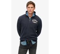 Superdry, Sweats Athletic ESS Half Zip, M2014089A, Bradley Navy, L, Man, Adulto