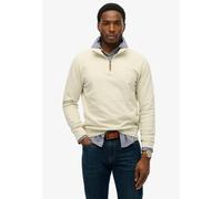 Sweatshirt SUPERDRY "CLASSIC ESSENTIAL HENLEY", Herren, Gr. XXL, silber birch, angeraute Sweatware, Obermaterial: 100% Baumwolle, unifarben, regular fit normal, hoch geschlossener Ausschnitt, Rippbünd