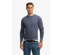 Sweatshirt SUPERDRY "CLASSIC ESSENTIAL SWEATSHIRT", Herren, Gr. 3XL, blau (vintage indigo), angeraute Sweatware, Obermaterial: 100% Baumwolle, unifarben, relaxed fit normal, Rundhals, Rippbündchen, Sw