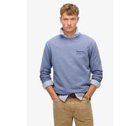 Sweatshirt SUPERDRY "CORE LOGO CITY CREW", Herren, Gr. L, blau (tempest blau), angeraute Sweatware, Obermaterial: 100% Seide, bedruckt, relaxed fit, Rundhals, Rippbündchen, Sweatshirts Sweatshirt (669