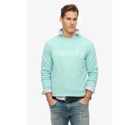 Sweatshirt SUPERDRY "CORE LOGO CITY CREW", Herren, Gr. L, grün (grau grün), angeraute Sweatware, Obermaterial: 100% Seide, bedruckt, relaxed fit, Rundhals, Rippbündchen, Sweatshirts Sweatshirt (757700