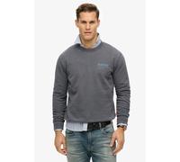 Sweatshirt SUPERDRY "CORE LOGO CITY CREW", Herren, Gr. XL, magma slate grau, angeraute Sweatware, Obermaterial: 100% Baumwolle, bedruckt, modisch, relaxed fit, Rundhals, Langarm Rippbündchen, Sweatshi