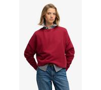 Sweatshirt SUPERDRY "ESSENTIAL LOGO CREW", Damen, Gr. M, rot (bordeaux rot), Sweatware, Obermaterial: 100% Baumwolle, unifarben, oversize normal, Rundhals, Rippbündchen, Sweatshirts Sweatshirt, aus Ba