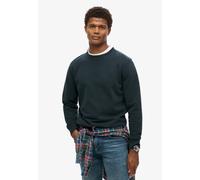 Sweatshirt SUPERDRY "ESSENTIAL LOGO CREW SWEATSHIRT", Herren, Gr. M, blau (eclipse navy), Sweatware, Obermaterial: 80% Baumwolle, 20% Polyester, unifarben, loose fit normal, Rundhals, Rippbündchen, Sw