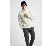 Sweatshirt SUPERDRY "ESSENTIAL LOGO HENLEY", Herren, Gr. XL, birch, angeraute Sweatware, Obermaterial: 70% Baumwolle, 30% Polyester, unifarben, loose fit normal, ohne Ausschnitt, Rippbündchen, Sweatsh