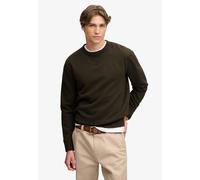 Sweatshirt SUPERDRY "ESSENTIAL STACKED LOGO CREW", Herren, Gr. M, dunkelgrau grün, angeraute Sweatware, Obermaterial: 60% Baumwolle, 40% Polyester, bedruckt, relaxed fit normal, Rundhals, Rippbündchen