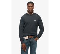 Sweatshirt SUPERDRY "GREAT OUTDOORS EMB RLXD SWEAT", Damen, Gr. 3XL, blau (eclipse navy), angeraute Sweatware, Obermaterial: 100% Baumwolle, unifarben mit Farbeinsatz, relaxed fit hüftlang, Rundhals,