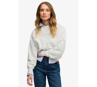 Sweatshirt SUPERDRY "SCRIPT BRAND LOOSE CREW", Damen, Gr. L, sanftes weiß, Sweatware, Obermaterial: 100% Baumwolle, unifarben, relaxed fit normal, Rundhals, Sweatshirts Sweatshirt, mit Markenlogo aus